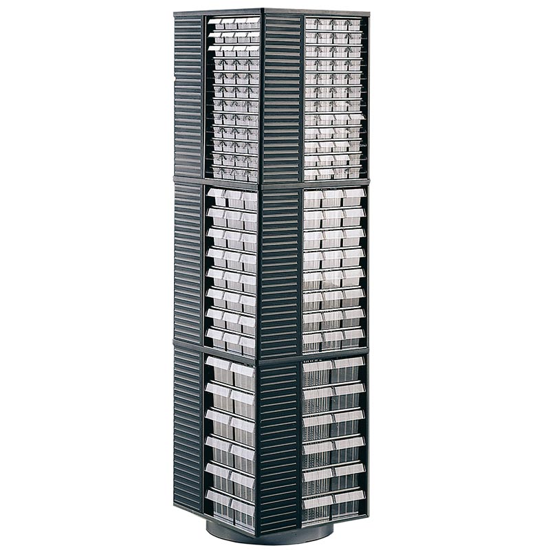 Spacemiser Turntable with Visible Parts Bin Storage Cabinets