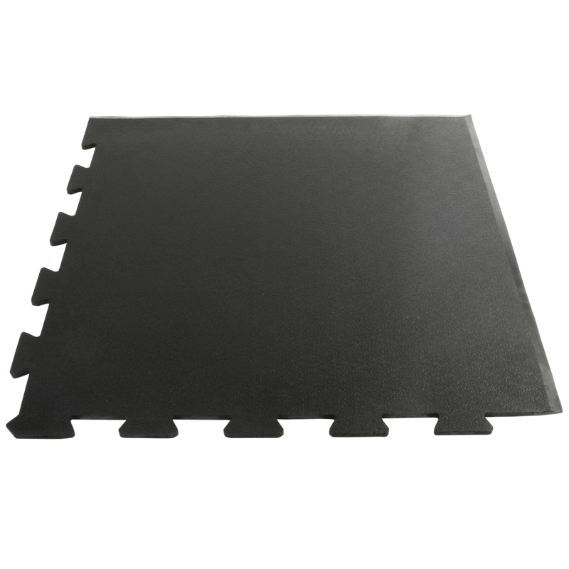 Sport Tile Black Rubber Gym Flooring - 610 x 610mm - Corner Tile