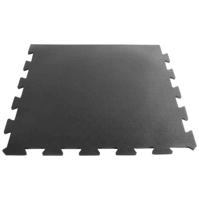 Sport Tile Black Rubber Gym Flooring - 610 x 610mm - Edge Tile