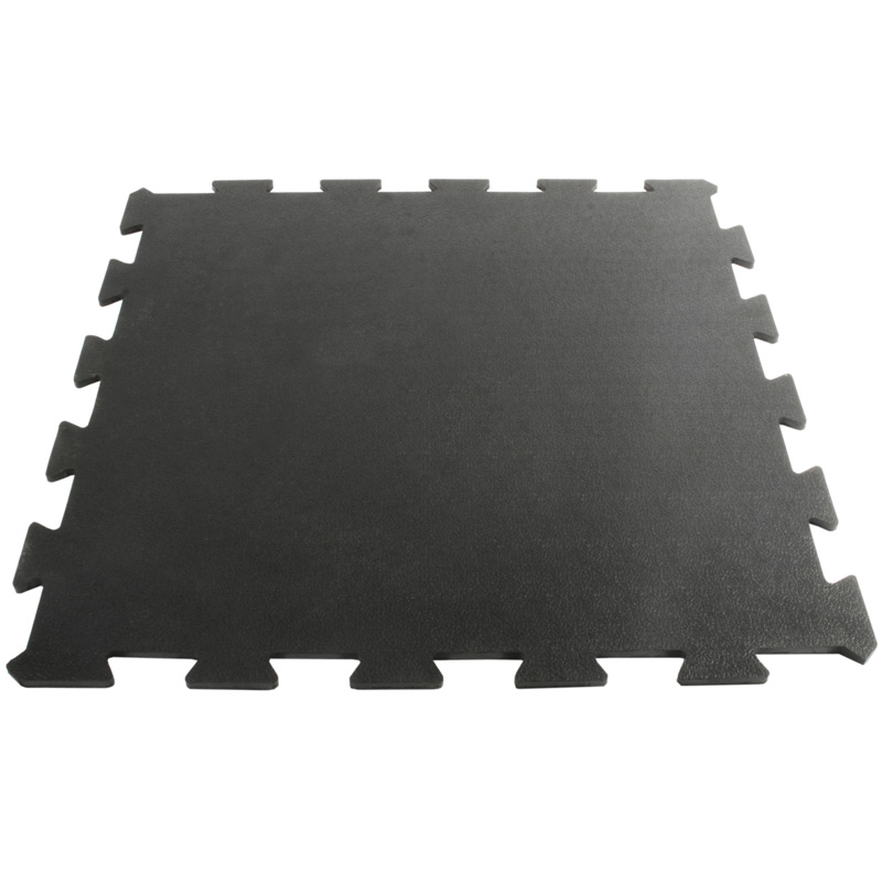 Sport Tile Black Rubber Gym Flooring - 610 x 610mm - Middle Tile