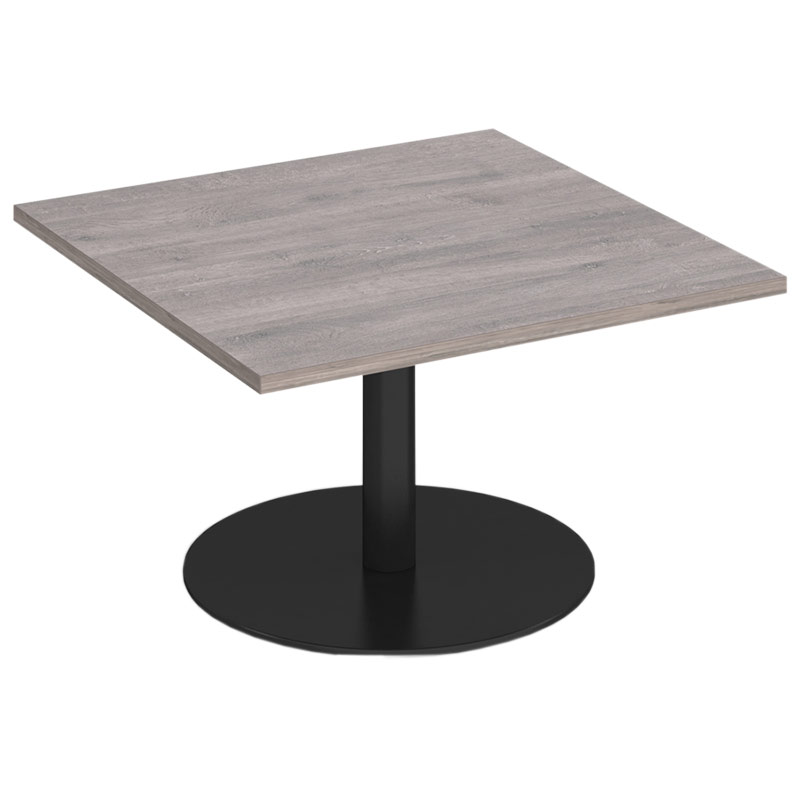 Square Coffee Table with Round Base - 490 x 800 x 800mm