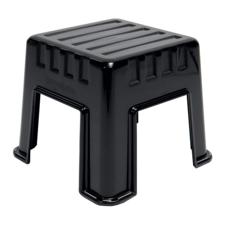 Stackable Black Polypropylene Step Stool - 280 x 375 x 375 (H x W x D mm)