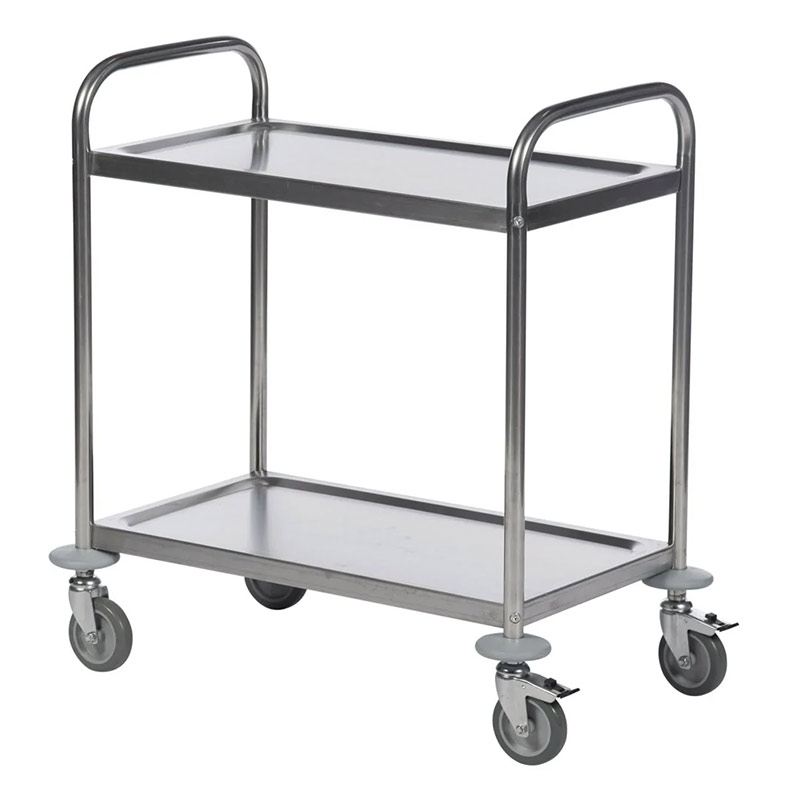 201-Grade Stainless Steel Trolley - 2 Shelves - 940 x 500 x 910mm