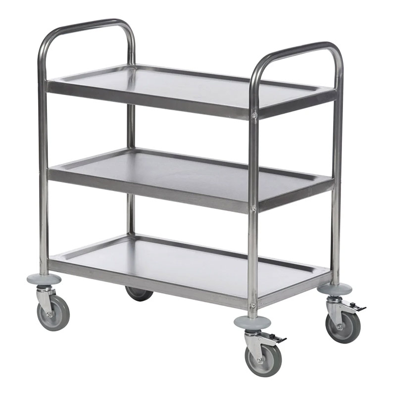 201-Grade Stainless Steel Trolley - 3 Shelves - 805 x 380 x 710mm