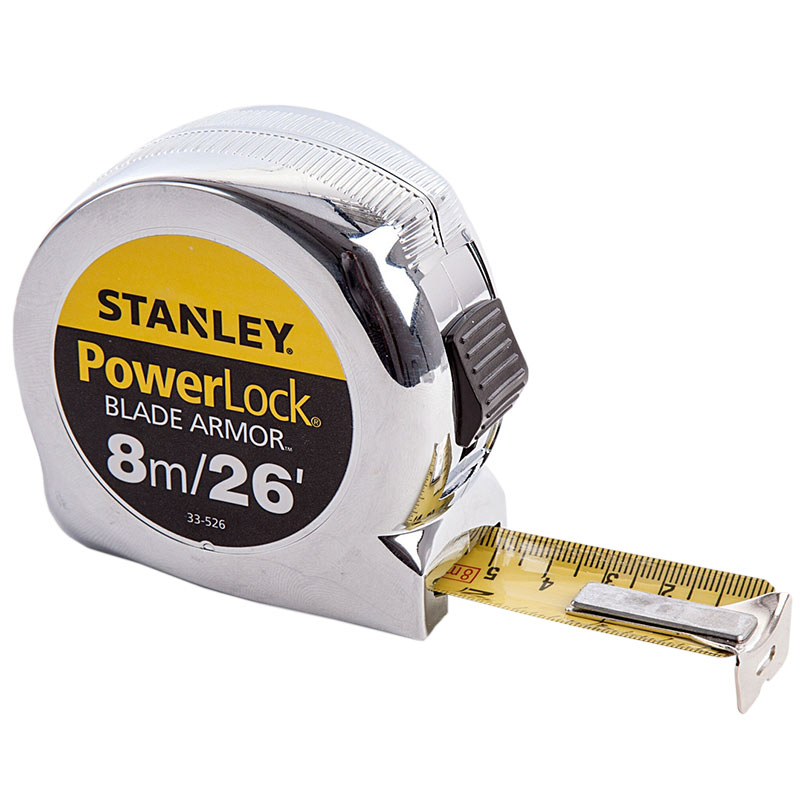 Stanley Powerlock Metric/Imperial Tape Measure with Blade Armor - 8m/26ft