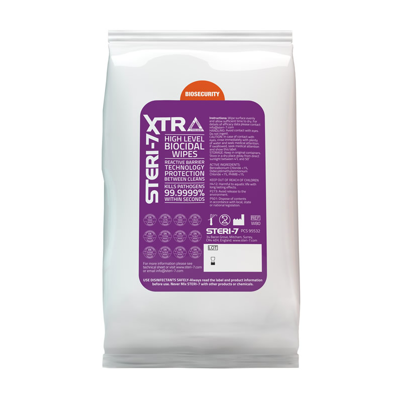 Steri-7 Xtra Disinfectant Wipes (Pack of 80 Wipes)
