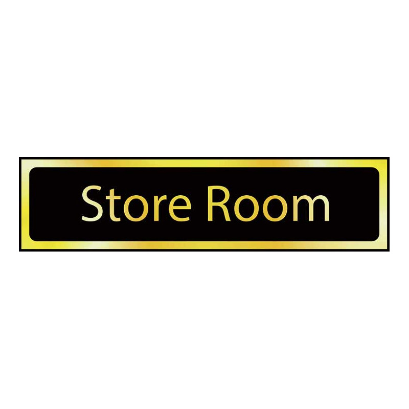 Store Room sign - Polished Gold Effect Laminate with Self-Adhesive Backing - 200 x 50mm