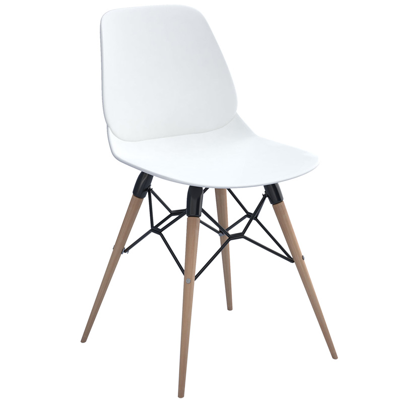 Strut Multi-Purpose Chair with Natural Oak Legs - White