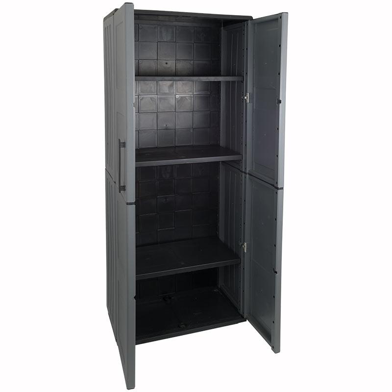 Industrial Plastic Utility Cupboard with Double Doors & 3 Shelves - 1630 x 680 x 370mm (H x W x D)