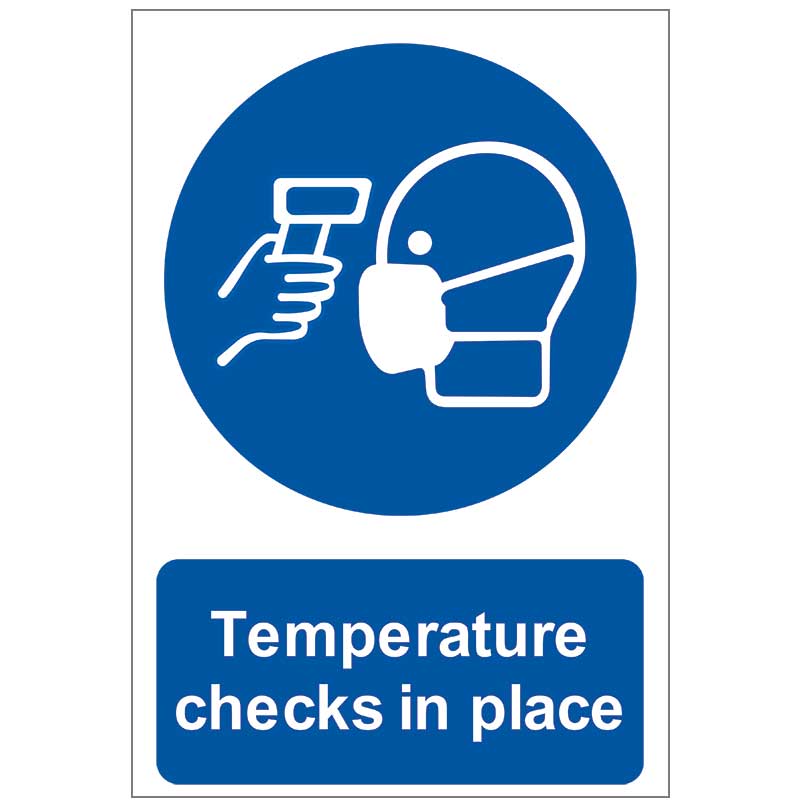 Temperature checks in place Sign - Rigid PVC - 200 x 300mm
