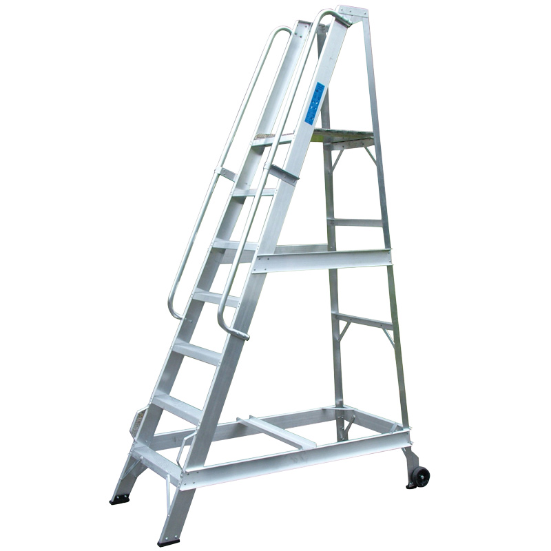 7 Tread Aluminum Tilt and Move Warehouse Steps - platform height 1710mm