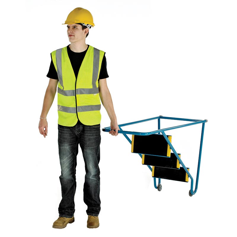 3 Step Tilt and Pull Office Steps 750mm to top tread