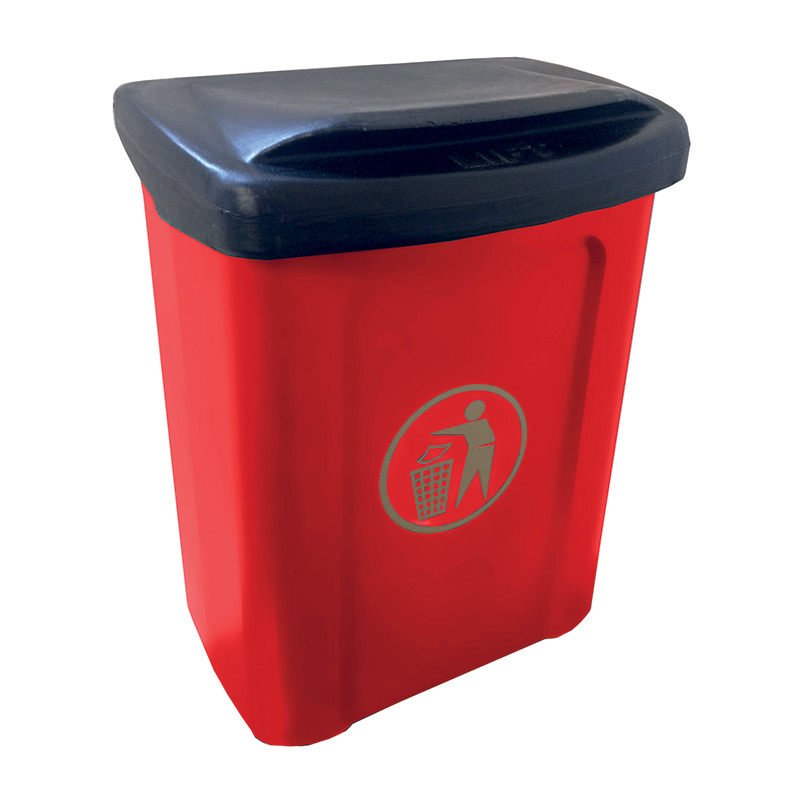Titus mounted litter bin with lid