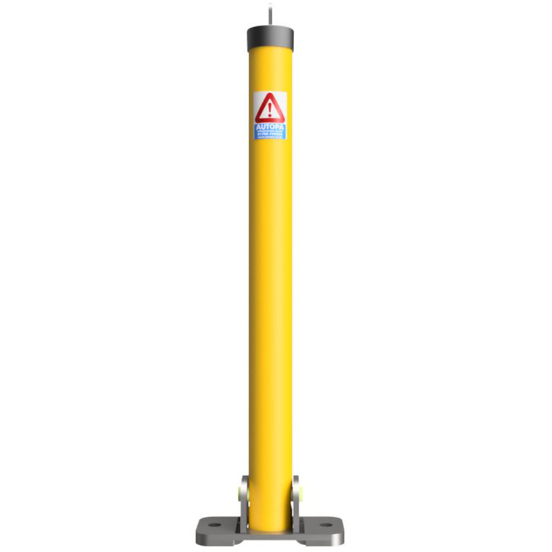 Toplok Galvanised, Painted Yellow Parking Post with Bar for Padlock