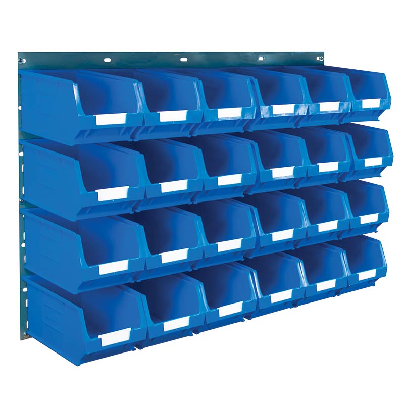 Topstore Wall-Mounted Louvre panel Kit -2 x TP10 Louvre panels & 24 x Blue TC3 Containers