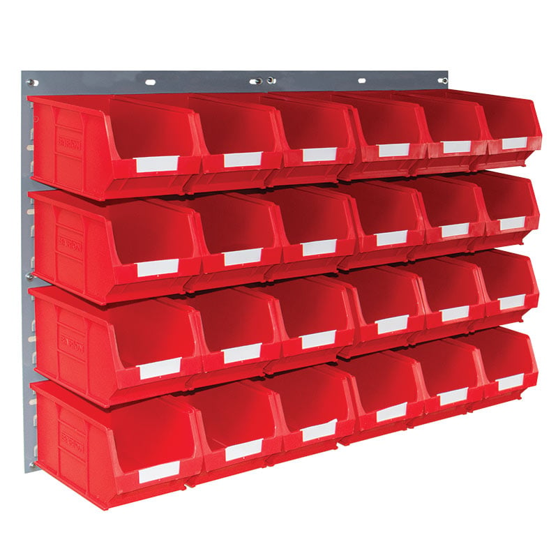 Topstore Wall-Mounted Louvre panel Kit -2 x TP10 Louvre panels & 24 x Red TC3 Containers