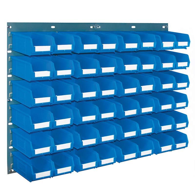 Topstore Wall-Mounted Louvre panel Kit -2 x TP10 Louvre panels & 48 x Blue TC2 Containers