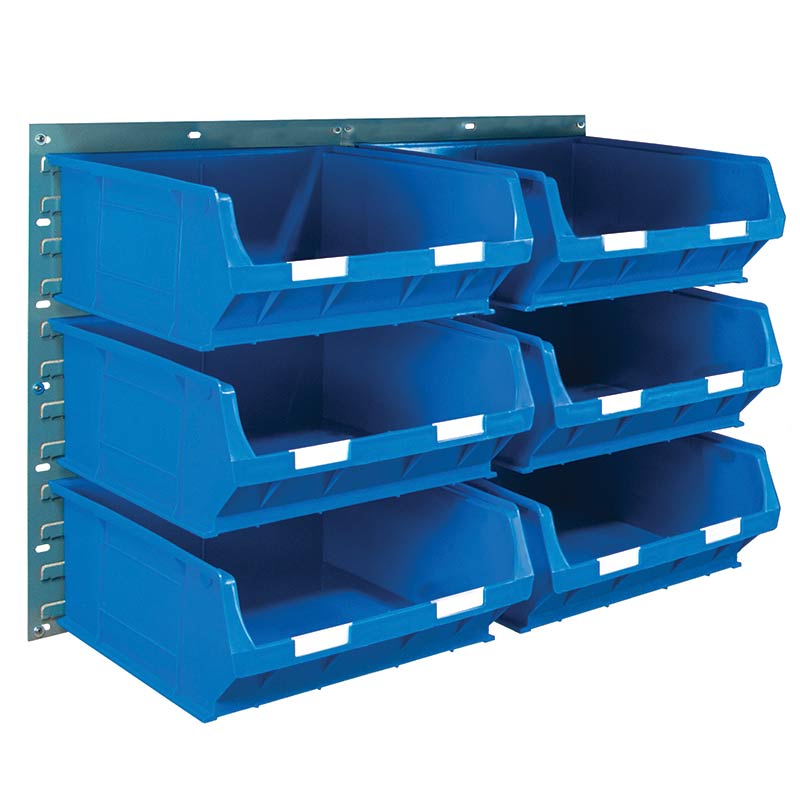 Topstore Wall-Mounted Louvre panel Kit -2 x TP10 Louvre panels & 6 x Blue TC6 Containers