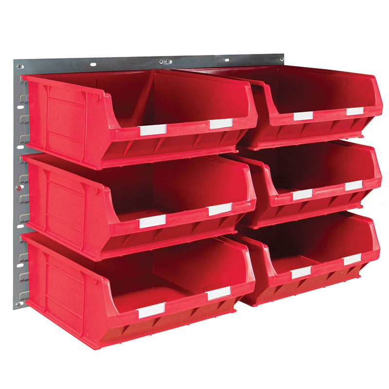 Topstore Wall-Mounted Louvre panel Kit -2 x TP10 Louvre panels & 6 x Red TC6 Containers