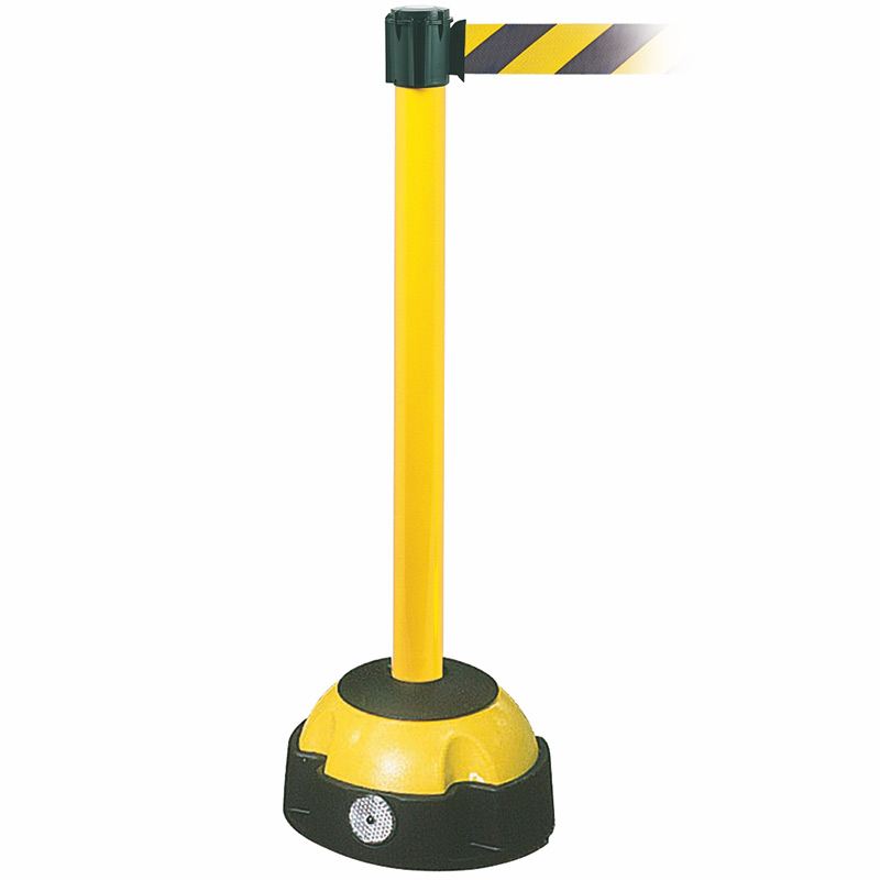 TRAFFIC-LINE Hi-Vis Belt Post - Yellow Post - 3 metre Yellow & Black Striped Belt