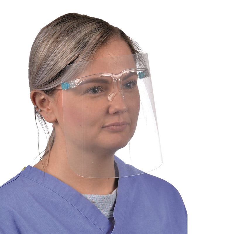 Clear Face Shield with Glasses Frame