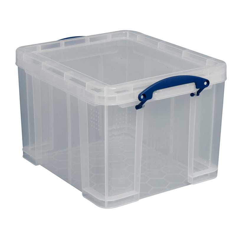 Transparent 35L Polypropylene Document Storage Box with Lid - 310 x 480 x 390mm