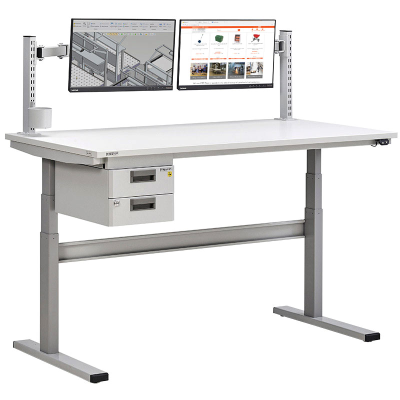 Treston 200kg Motorised Height Adjustable Workbench with Attachments - 1500 x 800mm
