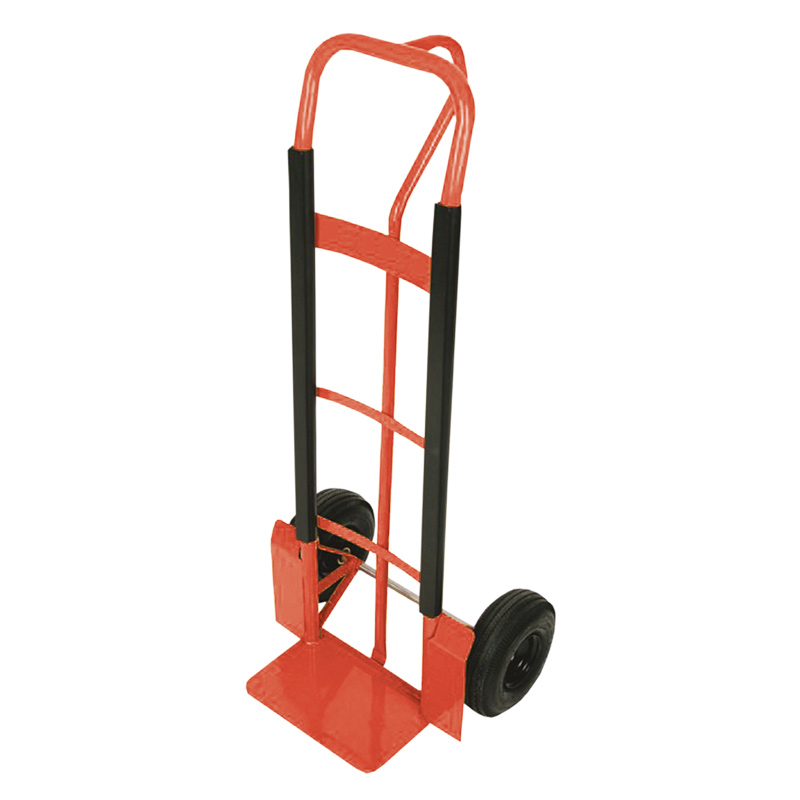 Tubular 'P' Handle Sack Truck with Rail Guards - 300kg Capacity - Red