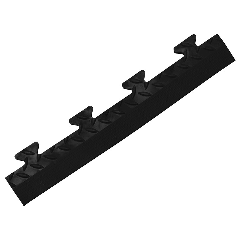 Tuff-Tile Diamond Male Edge for Reccyled PVC Floor Tiles - 14 x 75 x 500mm - Black