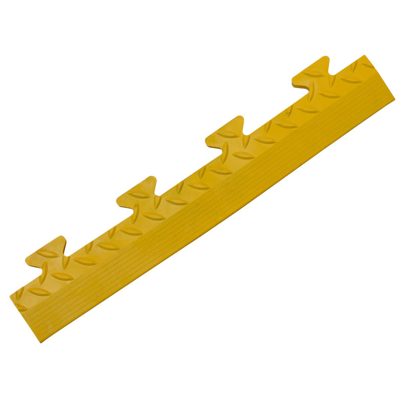 Tuff-Tile Diamond Male Edge for Reccyled PVC Floor Tiles - 14 x 75 x 500mm - Yellow