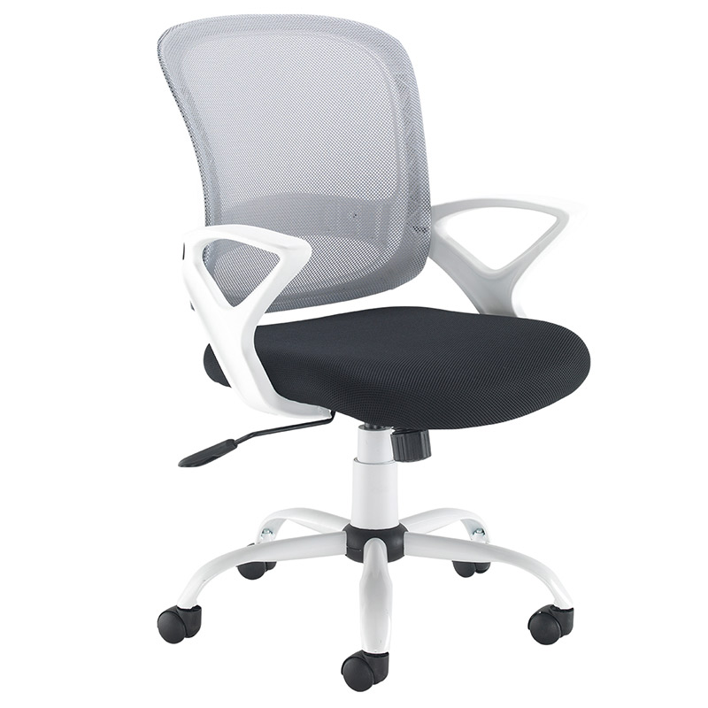 Tyler Mesh Task Chair with Fixed Arms - White Frame