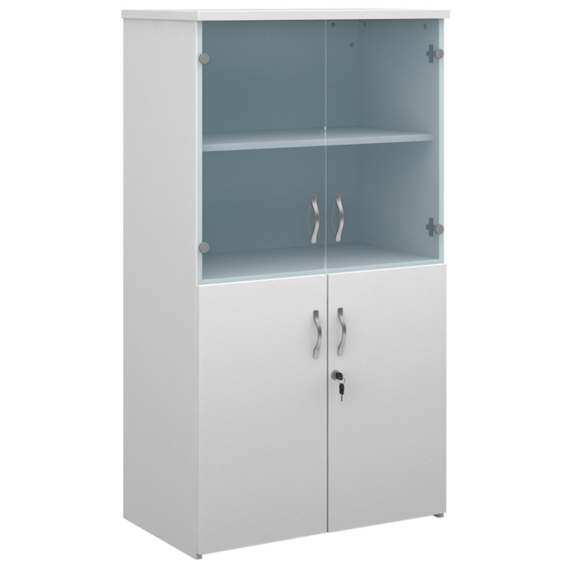 Glass Top Combination Storage Cabinet with 3 Shelves - 1440 x 800 x 470mm