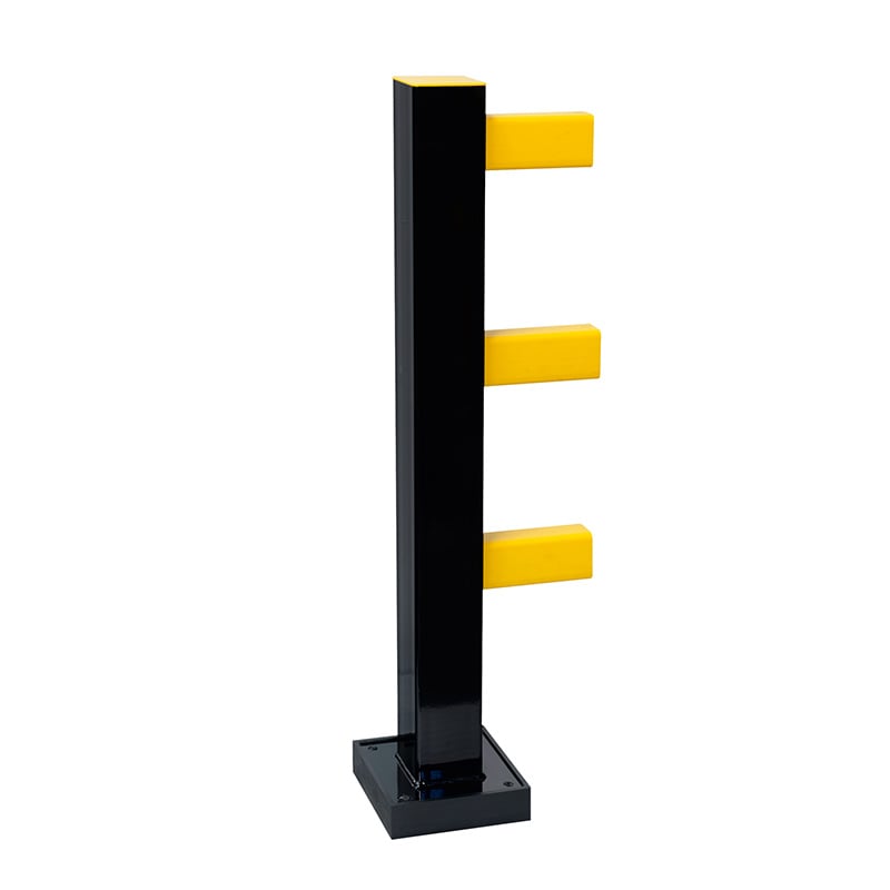 BLACK BULL FLEX Impact Protection System - Steel End Post 1000mm - Indoor Use - Black 