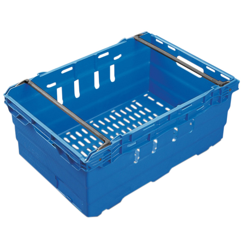 Maxinest 44L Bale Arm Ventilated Container - Blue with Black Arms - 600 x 400 x 253 - pack of 5