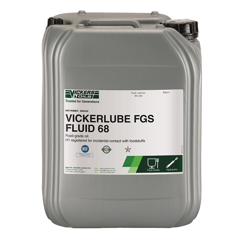 Vickerlube Food Grade Oil  - ISO VG 68- NSF H1 - Halal & Kosher