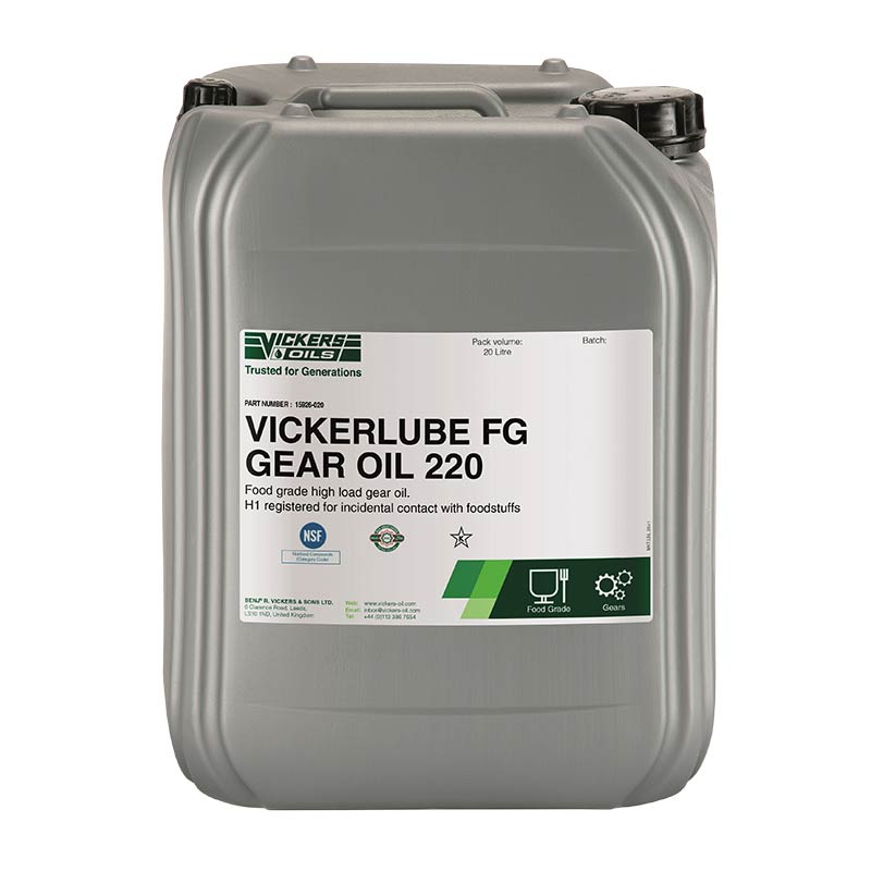 Vickerlube NSF H1 Food Grade high load Gear Oil ISO VG 220 - Halal & Kosher certified