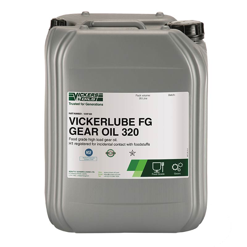 Vickerlube NSF H1 Food Grade high load Gear Oil ISO VG 320 - Halal & Kosher certified