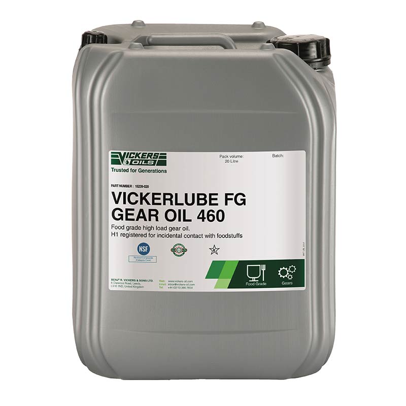 Vickerlube NSF H1 Food Grade high load Gear Oil ISO VG 460 - Halal & Kosher certified