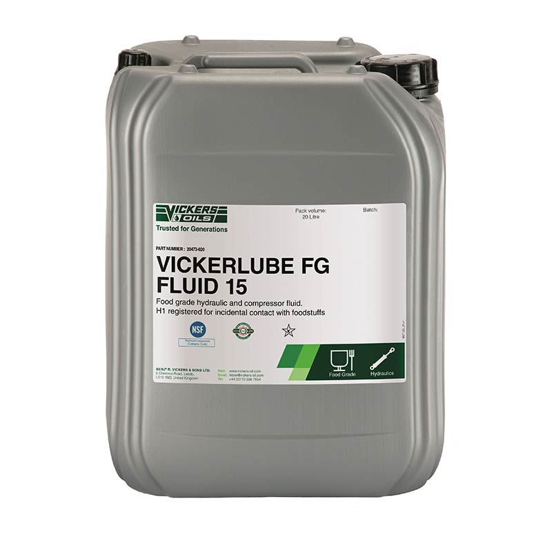 Vickerlube Food Grade Hydraulic Fluid - ISO VG 15- NSF H1 - Halal & Kosher