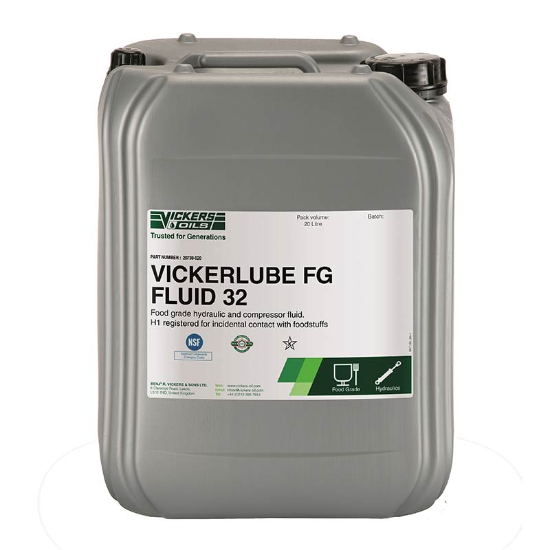 Vickerlube Food Grade Hydraulic  Fluid - ISO VG 32- NSF H1 - Halal & Kosher