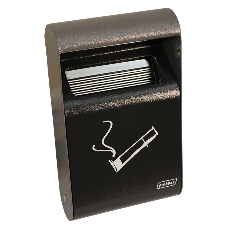 1.5L Wall Mounted Cigarette Bin, Dark Grey with Liner - 64 x 152 x 255mm