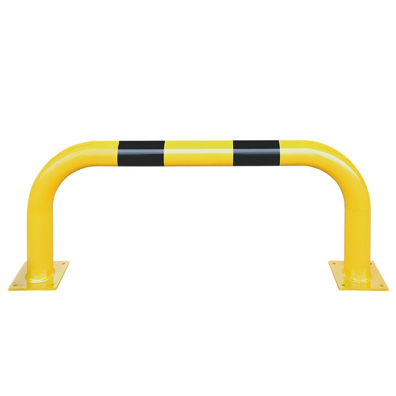 Fixed Black & Yellow Warehouse Protection Barrier Rail - 350mm H x 1000mm W