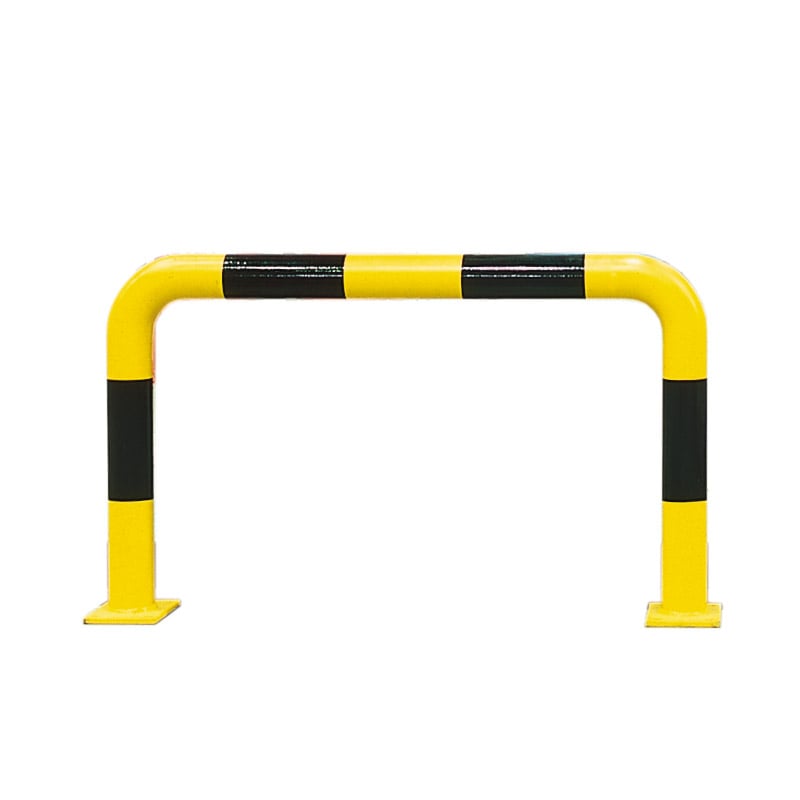 Fixed Black & Yellow Warehouse Protection Barrier Rail - 600mm H x 1000mm W