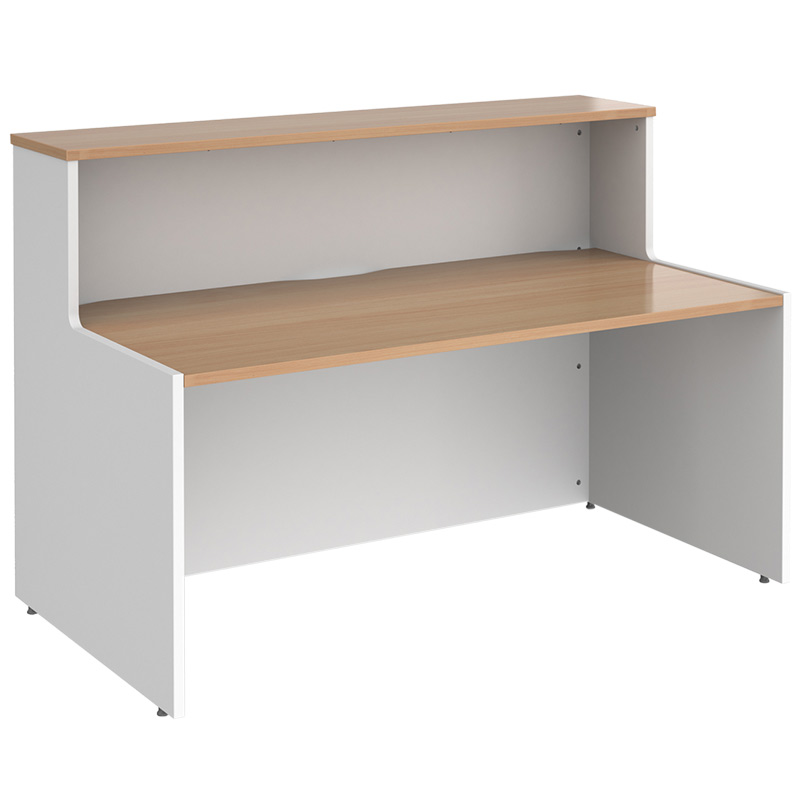 Welcome Reception Desk - White & Beech - 1462mm Wide