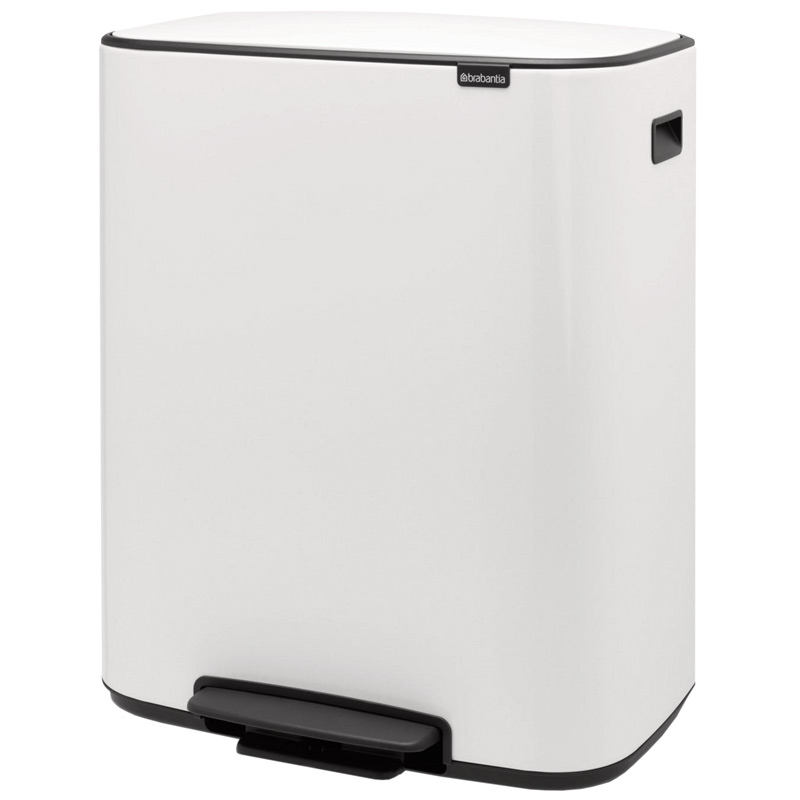 Brabantia Double Compartment Recycling Bin - 2x 30L - White