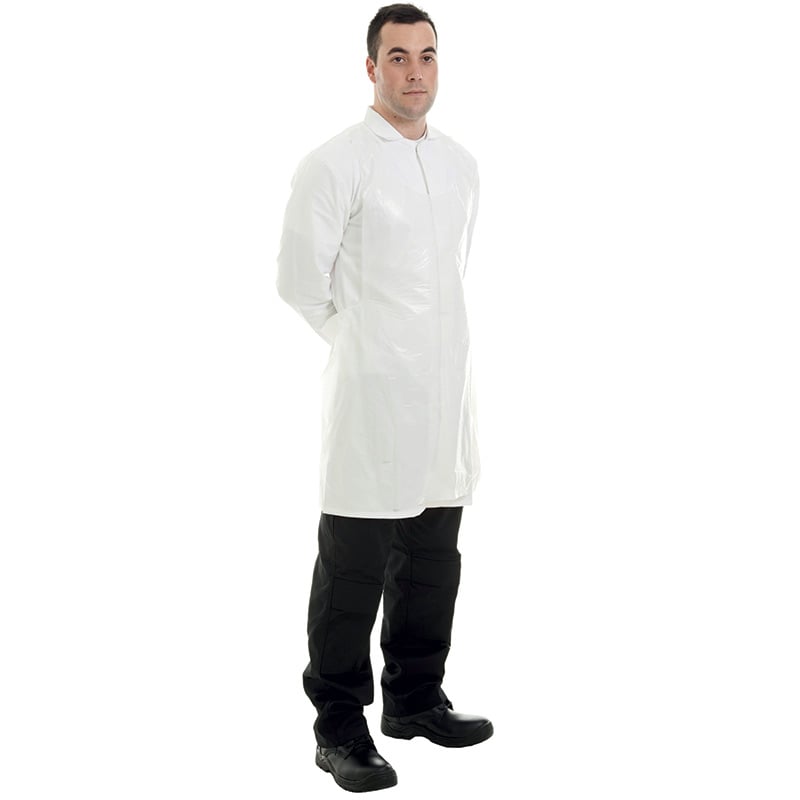 White Polyethylene Disposable Aprons - Pack of 100