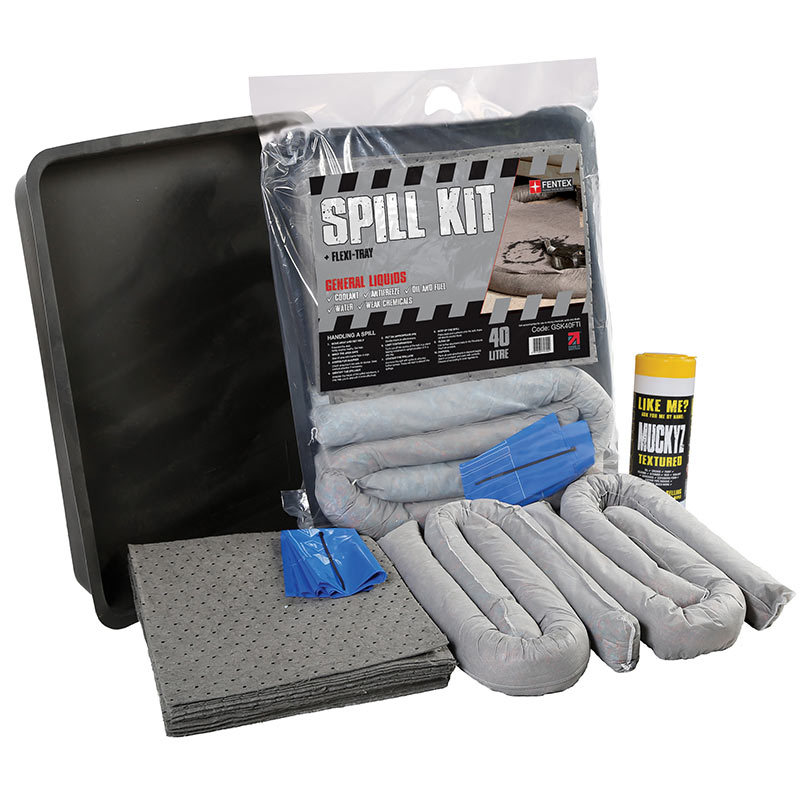 40 Litre General Purpose Spill Kit with 52cm x 70cm flexi-tray