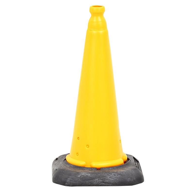 Yellow Cone with Black base - 500mm high