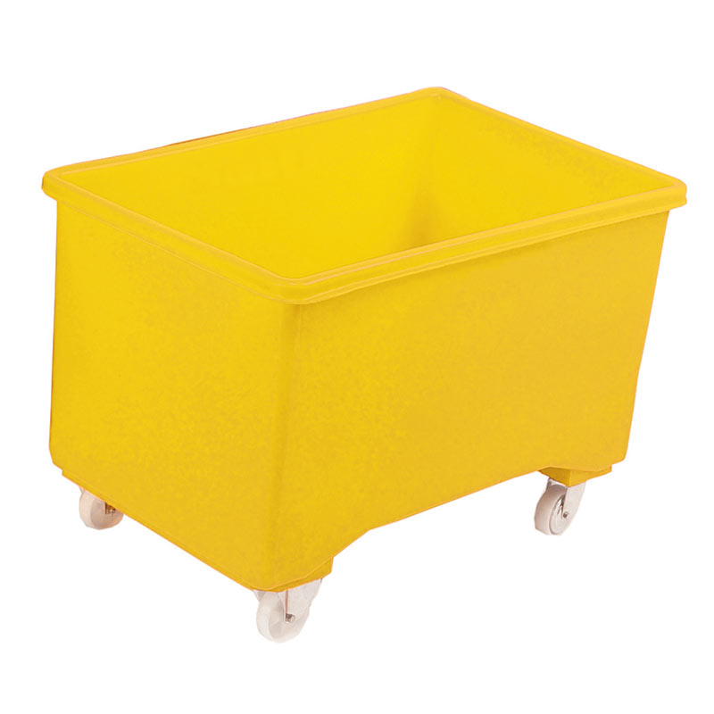 Yellow Plastic 270L Mobile Container Truck - 711 x 1003 x 600mm