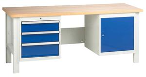 Industrial Workbenches with Drawers and Cupboards